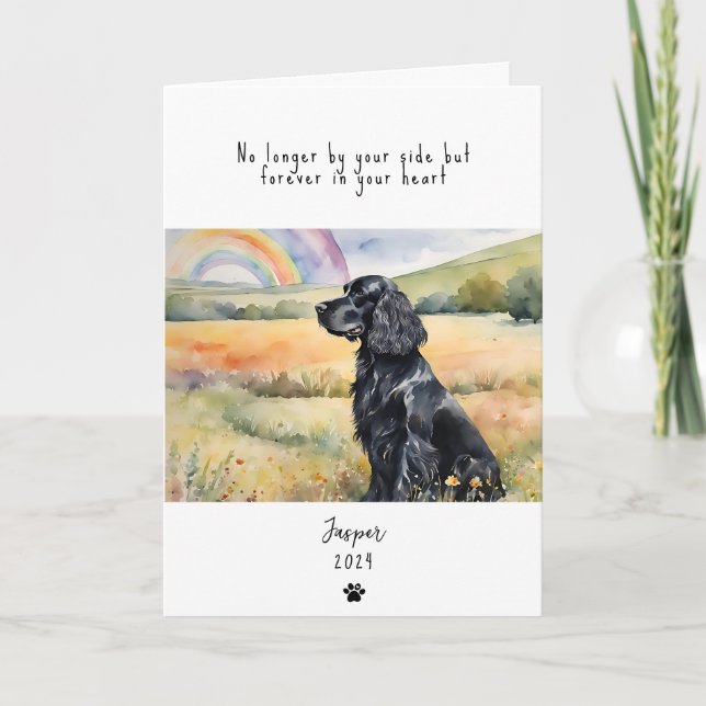 Dog Sympathy Card, custom name. Pet Loss  Card (Front)