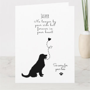 Dog Sympathy Card, custom name. Pet Loss  Card