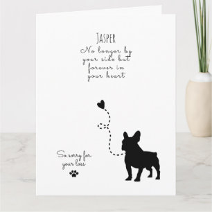 Dog Sympathy Card, custom name. Pet Loss  Card