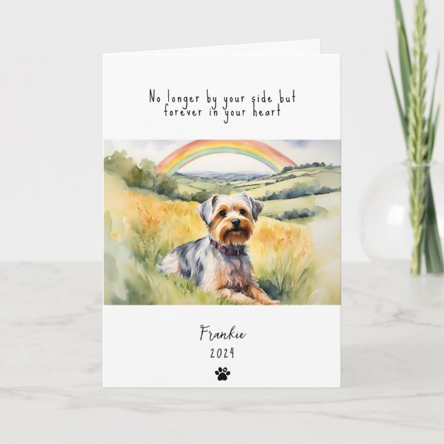 Dog Sympathy Card, custom name. Pet Loss  Card (Front)