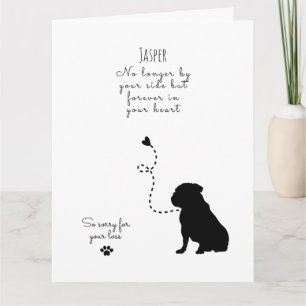 Dog Sympathy Card, custom name. Pet Loss  Card