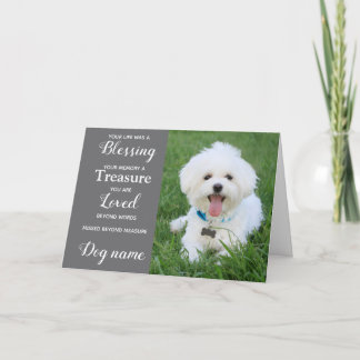 Dog Sympathy Card for Loss Memorial with photo