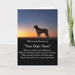 Dog Sympathy Card for Loss Memorial with photo
