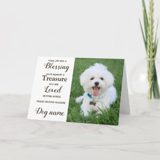 Dog Sympathy Card for Loss Memorial with photo