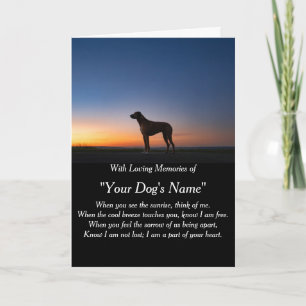 Dog Sympathy Card for Loss Memorial with photo