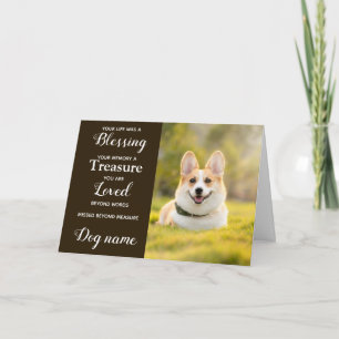 Dog Sympathy Card for Loss Memorial with photo