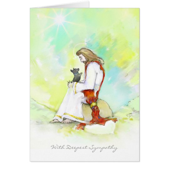 Dog Sympathy Card - Jesus with Little Dog