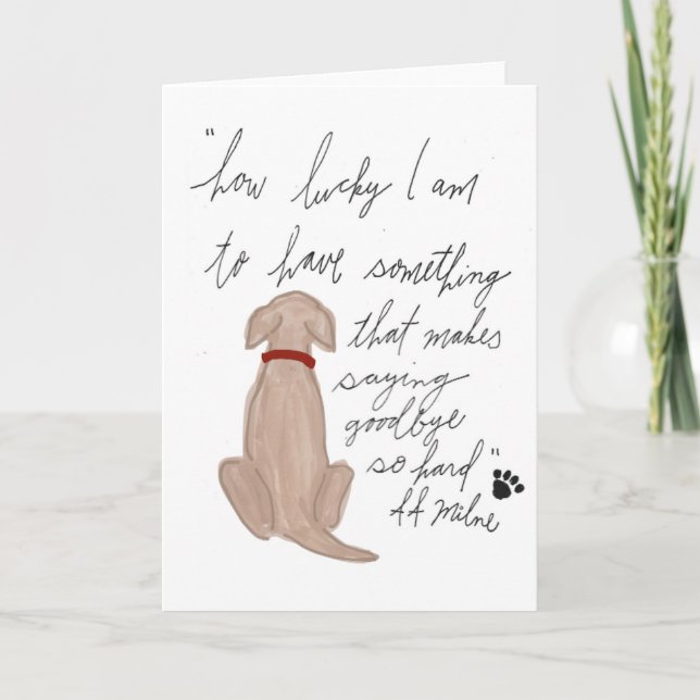 Dog sympathy card, Pet loss Card (Front)