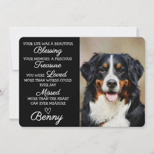 Dog Sympathy Card Pet Photo Black Pet Loss Card 