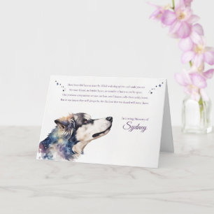 Dog Sympathy Condolences Personalised Name Card