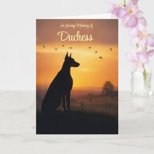 Dog Sympathy Custom Name Silhouetted Doberman Card