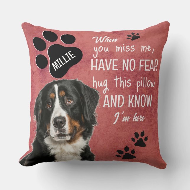 Dog sympathy keepsake -add your own photo and name cushion (Front)