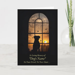 Dog Sympathy Loss of Dog in Window with Sunset Card