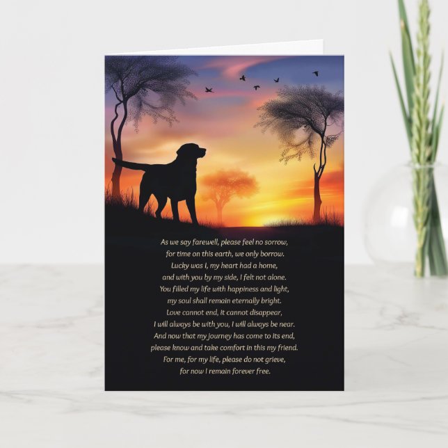 Dog Sympathy Memorial Tribute with Spiritual Poem  Card (Front)