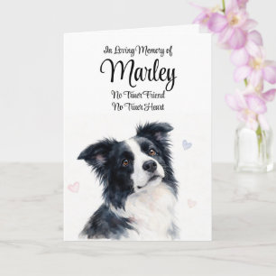 Dog Sympathy Personalised Name Border Collie Card