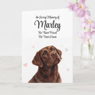 Dog Sympathy Personalised Name Chocolate Labrador Card
