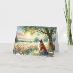 Dog Sympathy Sunrise Watercolor Card