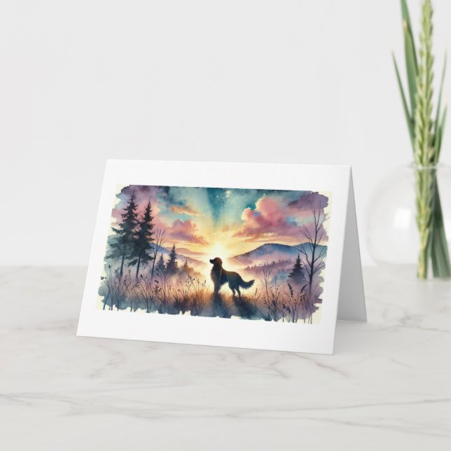 Dog Sympathy Watercolor Sunrise Card (Front)