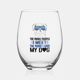 Dog T Shirt Dog T Shirts Custom Dog Shirts Stemless Wine Glass