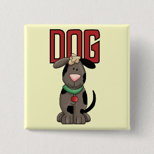 Dog T-shirts and Gifts 15 Cm Square Badge