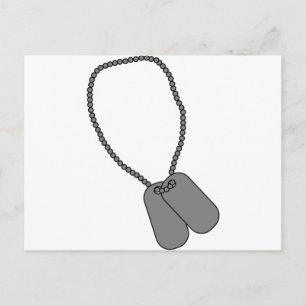 Dog Tag Military Service Troops Support Honour Postcard