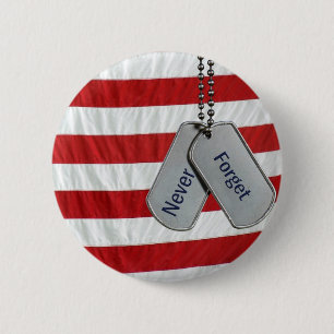 Dog Tags on Flag 6 Cm Round Badge
