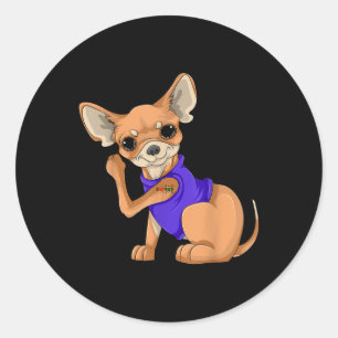 Dog Tattoo Gift Animal Design Chihuahua Classic Round Sticker