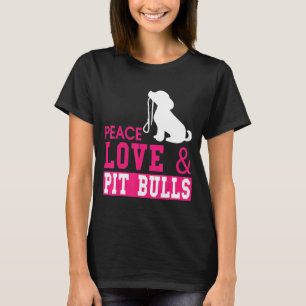 Dog Tees-Peach Love Amp Pit Bulls T-Shirt