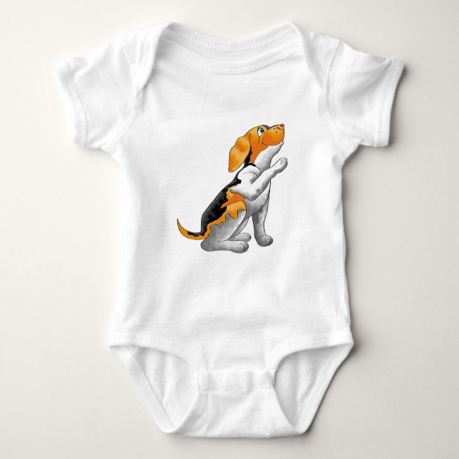 dog telescope baby bodysuit (Front)