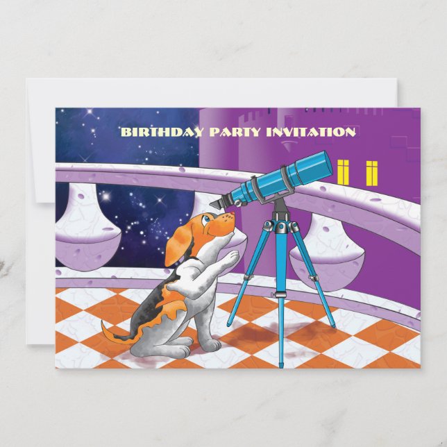 dog telescope invitation (Front)