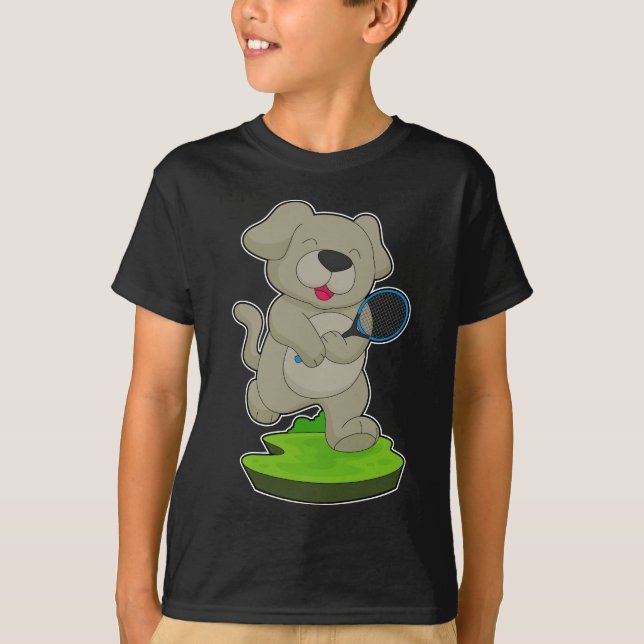 Dog Tennis Tennis racket Sports T-Shirt (Front)