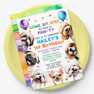 Dog Theme Birthday Party Invitation