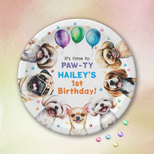 Dog Theme Birthday Party Paper Plate