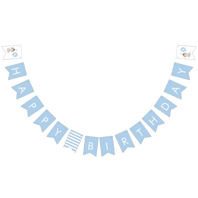 Dog Theme Blue Happy Birthday Party Bunting (All)