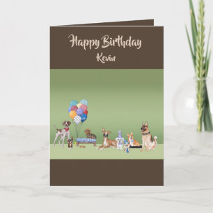 Dog Theme Custom Happy Birthday Personalised   Card