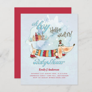 Dog Themed Baby Shower Dachshund Winter Christmas