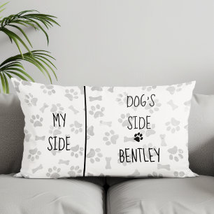 Dog Themed Bedroom Paw Prints My Side Dogs Side Lumbar Cushion