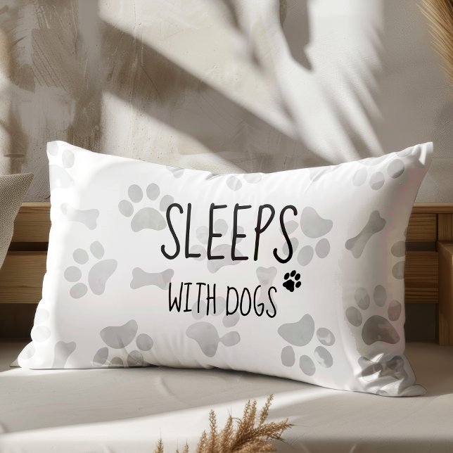 Dog Themed Bedroom Paw Prints Sleeps with Dogs Pillowcase (Creator Uploaded)
