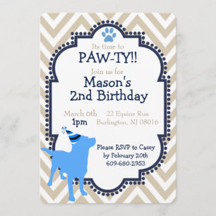 Dog themed Birthday Party Invitation