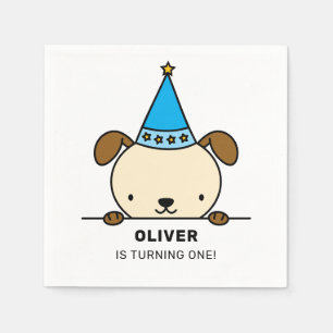 dog themed birthday party napkin