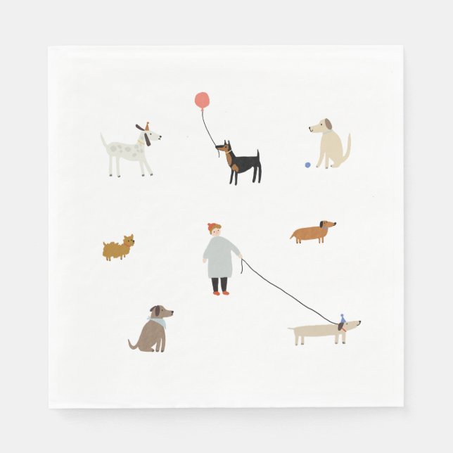Dog Themed Birthday Party Napkins (Front)