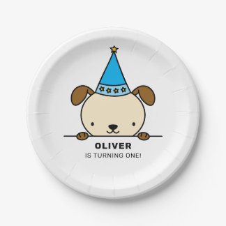 dog themed birthday party paper plate