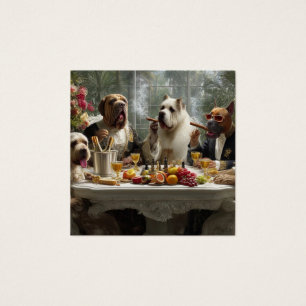 "Dog-themed design featuring elegant, relaxed dogs