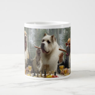 Dog-themed design with playful treats, cozy clothe large coffee mug