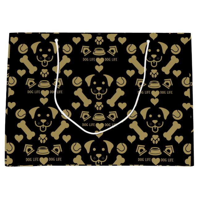 Dog Themed Gift Large Gift Bag (Front)