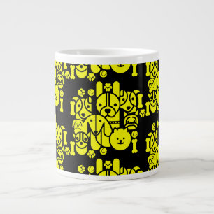 Dog Themed Patterned Large Coffee Mug