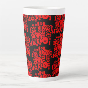 Dog Themed Patterned Latte Mug