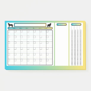 Dog Themed Undated Monthly Calendar Post-It Notes