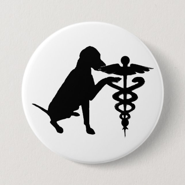 DOG THERAPY HOSPITAL 7.5 CM ROUND BADGE (Front)