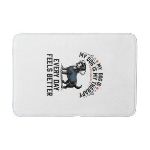 Dog Therapy Shirt Vintage Engraved Dog Lover Gift_ Bath Mat